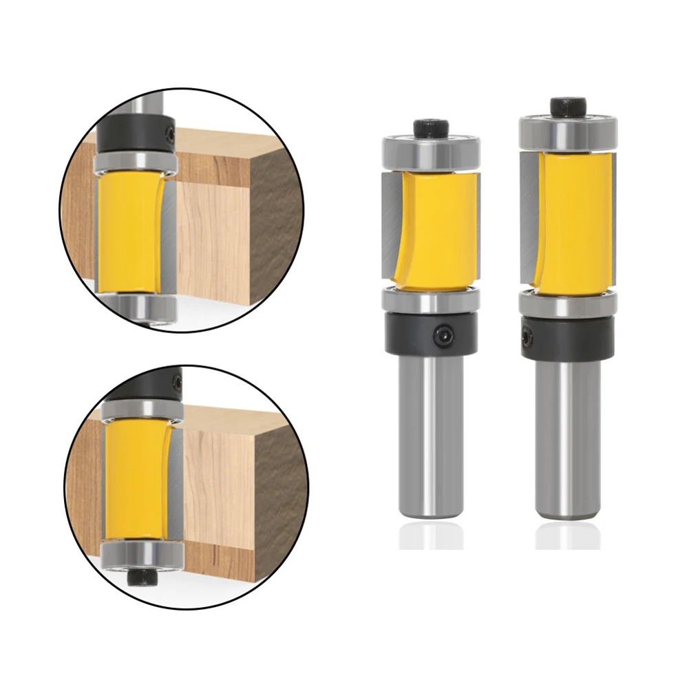

2pcs 1/2" Shank Diameter Shank Upper And Lower Bearing Trimming Cutter Engraving Machine For Wood Trimming Tools
