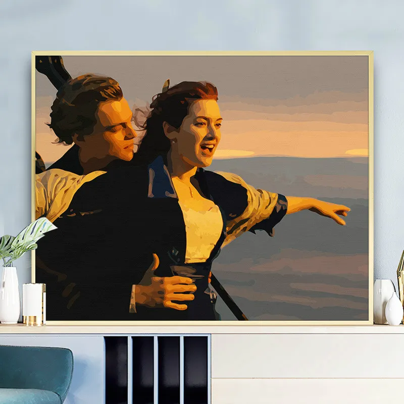 Сделай Сам по цифровой краске ing "Титаник" классическая картина маслом по цифровой краске в холсте краска ing свадебные украшения гостиной подарок - Цвет: T005