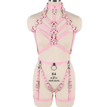 Набор ремней для тела кожаные подвязки ремни талии топ клетка грудь Связывание тела в стиле панк, бохо Регулировка фестивальный рейв танец искусство одежда