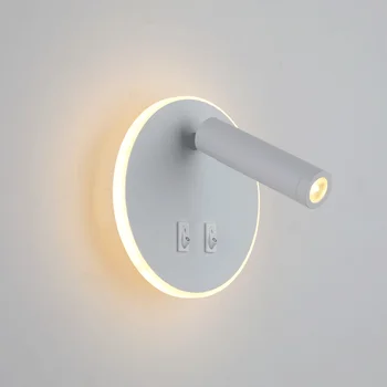 

8W LED Wall Lamps Reading Lamp Back Light Double Control Rotating Wall Lamp for Hotel Nordic Bedroom Study Living Room Spotlight