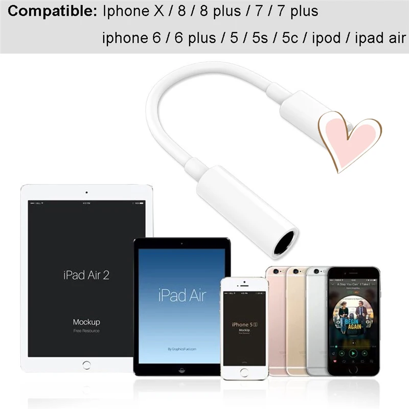 Высококачественный 3,5 мм AUX адаптер для iPhone 7 8 Plus Аксессуары для наушников для Apple IPhone X XS XR наушники