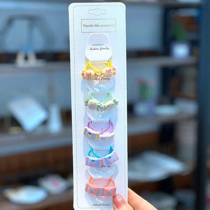 10pcs/card New Baby Girls Hairbands Kids Children Cartoon Headbands Cute Headwear Infants Toddlers Lovely Hair Accessories