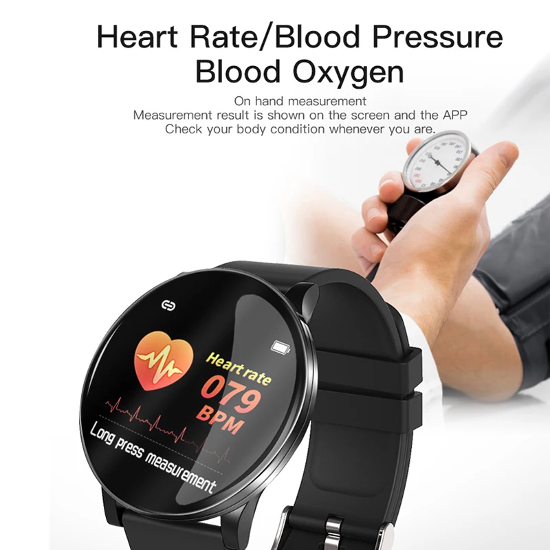ZYEN Смарт-часы мужские спортивные фитнес-трекер кровяное давление монитор сердечного ритма водонепроницаемые женские Смарт-часы Android ios