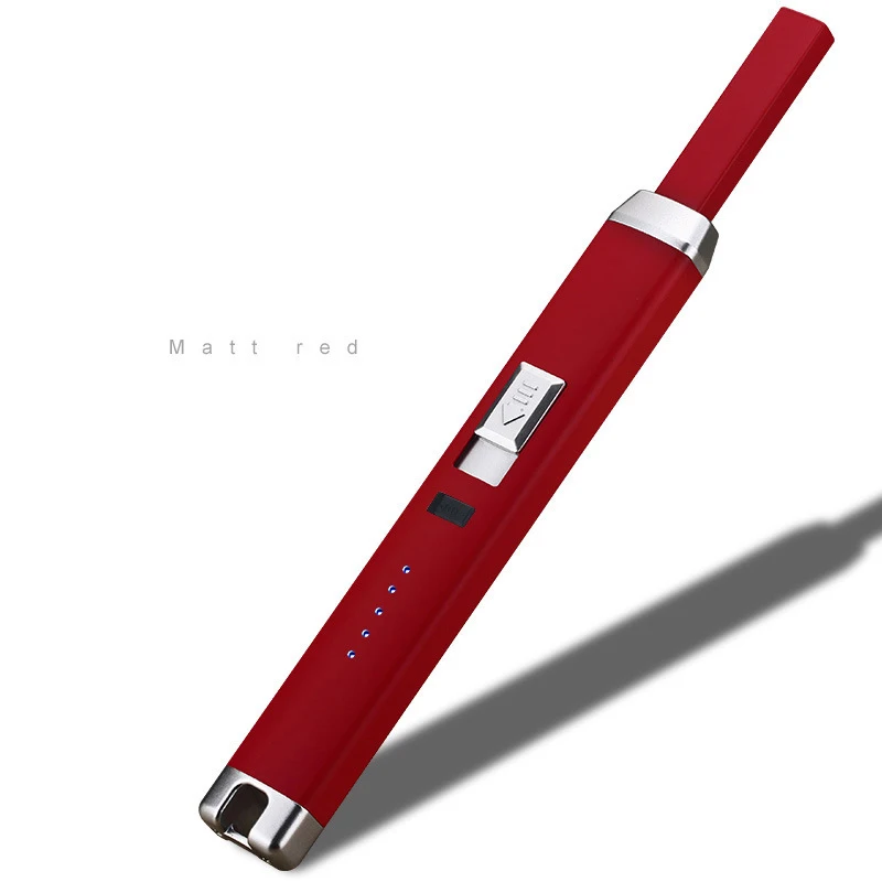 Urijk, ветрозащитные, Импульсные, портативные, электронные, дуговые зажигалки для кухонных свечей, кемпинга - Цвет: Red