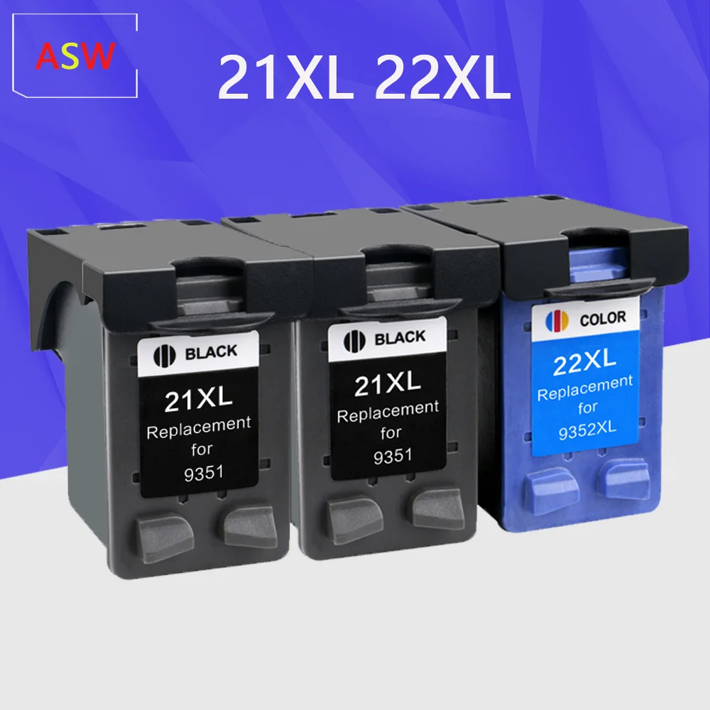 Sostituzione Cartuccia D'Inchiostro 21 Colore Nero Compatibile Per Hp 21 22 21Xl 22Xl Hp21 Per Deskjet F2280 F4180 F4100 F2100 F2200 F300