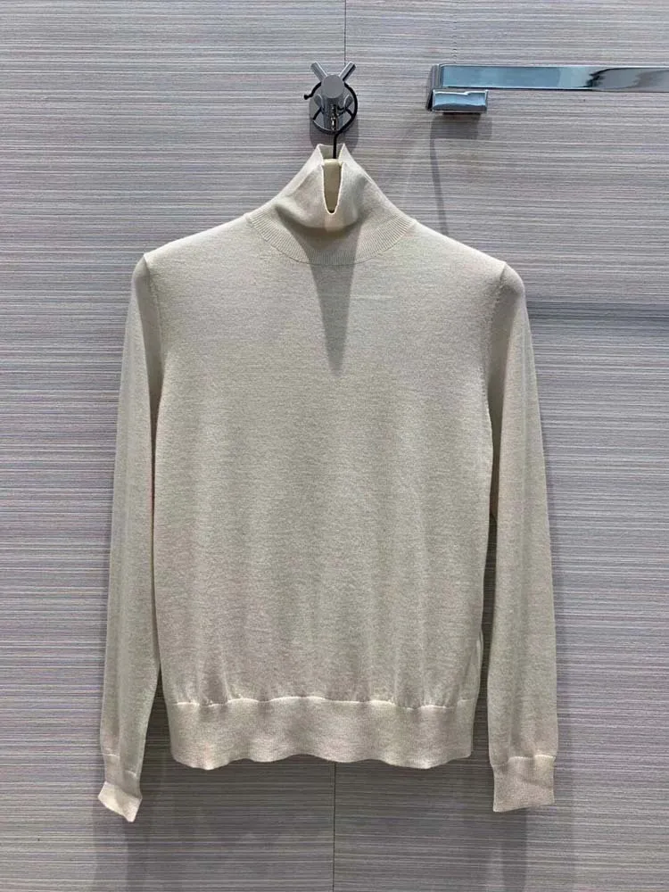 Early Autumn Women's New Fashion Minimalist Wild High-neck Sweater Shirt Free Shipping Worldwide