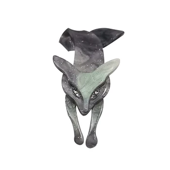 

Fant&jack limited Acrylic Fox Brooches Pins Gold Color Handmade Fashion Animal Brooch Scarf Clip Suit Hats Dress Accessory