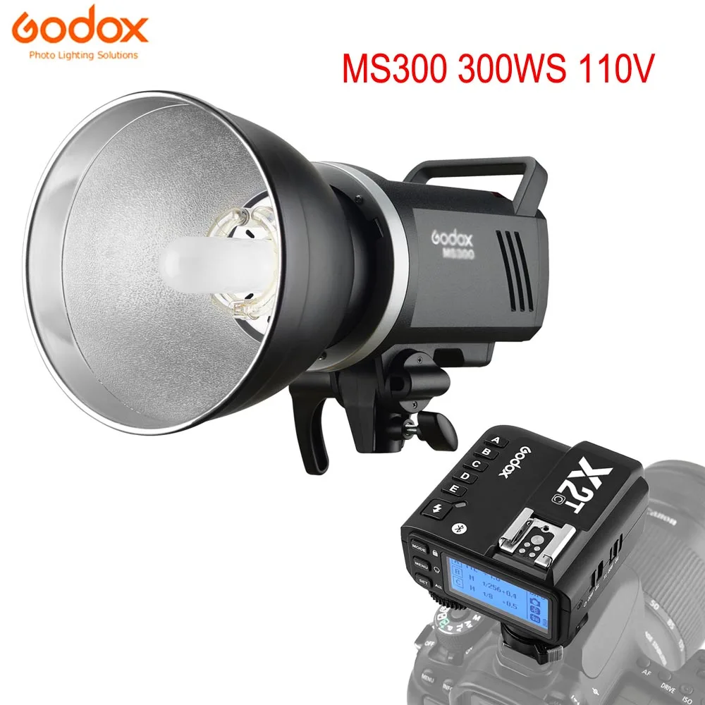 Godox MS300 300Ws/MS200 200Ws+ X2T/Xpro передатчик студийная вспышка 2,4G встроенный беспроводной Компактный фото стробоскоп освещение - Цвет: MS300  110V add X2T