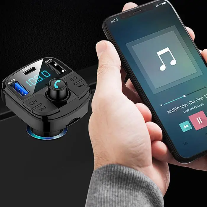 Автомобильное зарядное устройство с двумя usb-портами, новинка, 10ppm, прикуриватель, Bluetooth, 32 ГБ, MP3, WMA, WAV, FLAC, передатчик 41 г