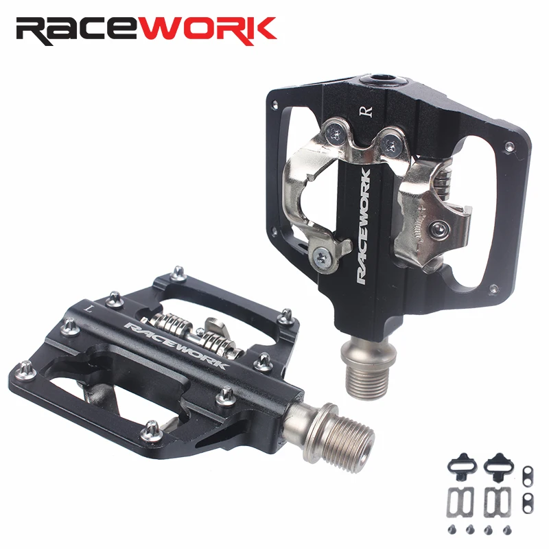RACEWORK MTB Clipless Pedals Self-locking CNC Aluminum Alloy DU