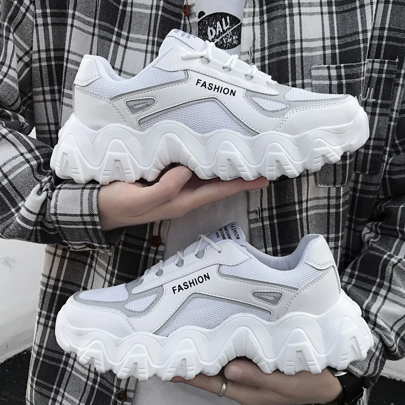 New Sneakers Women 2020 Breathable Mesh Casual Shoes Female Fashion Sneaker Lace Up High Leisure Women Vulcanize Shoe Platform