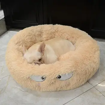 

40-80cm Large Dog Bed Warm Fleece Donut Pet Lounger Cushion for Small Medium Cat Winter Dog Kennel Puppy Mat Pet Bed