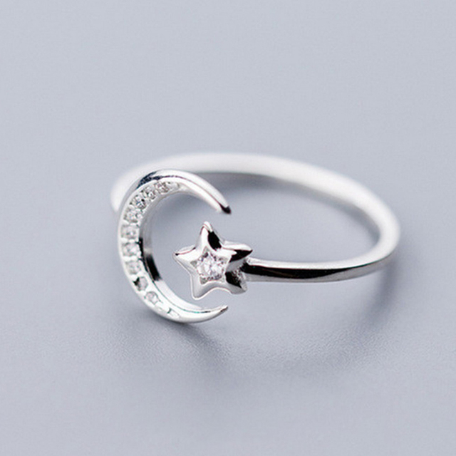 Zircon Tail Moonstone Opening Rings For Women Dolphin Cat Moon Tassel Adjustable Finger Ring Wedding Party Jewelry Gifts