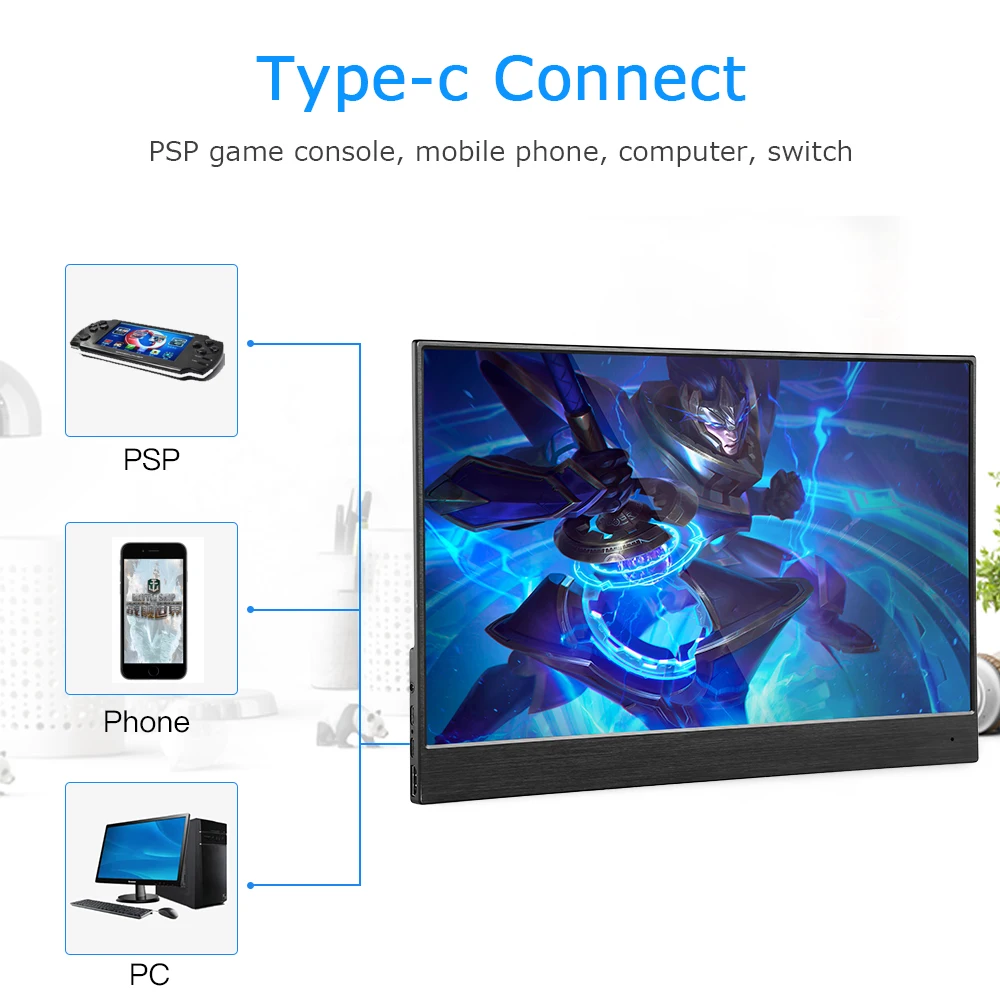 15,6 дюймов 1080P 144 Гц Портативный ips игровой монитор HDMI type-C кабель встроенный динамик дисплей игровой монитор дисплей дистанционного управления