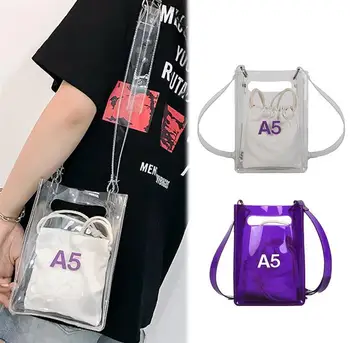 

Creative Transparent Jelly Bags Women's Messenger Bag Fashion Crossbody Shoulder Bag With Inner Drawstring Purse