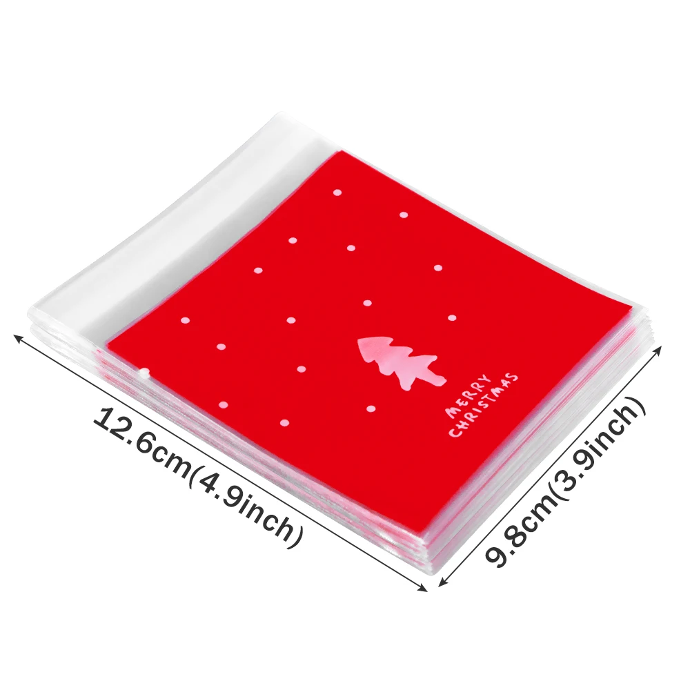 061A C-50pcs красные/зеленые рождественские подарочные пакеты, коробка для конфет со снежинками, рождественские десертные пакеты для печенья, рождественские украшения для дома - Цвет: 061A
