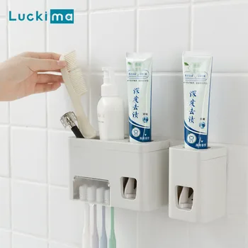 

Automatic Toothpaste Dispenser Toothpaste Squeezers Waterproof Toothbrush Holder Wall Mount Stand Holder Bathroom Accessories