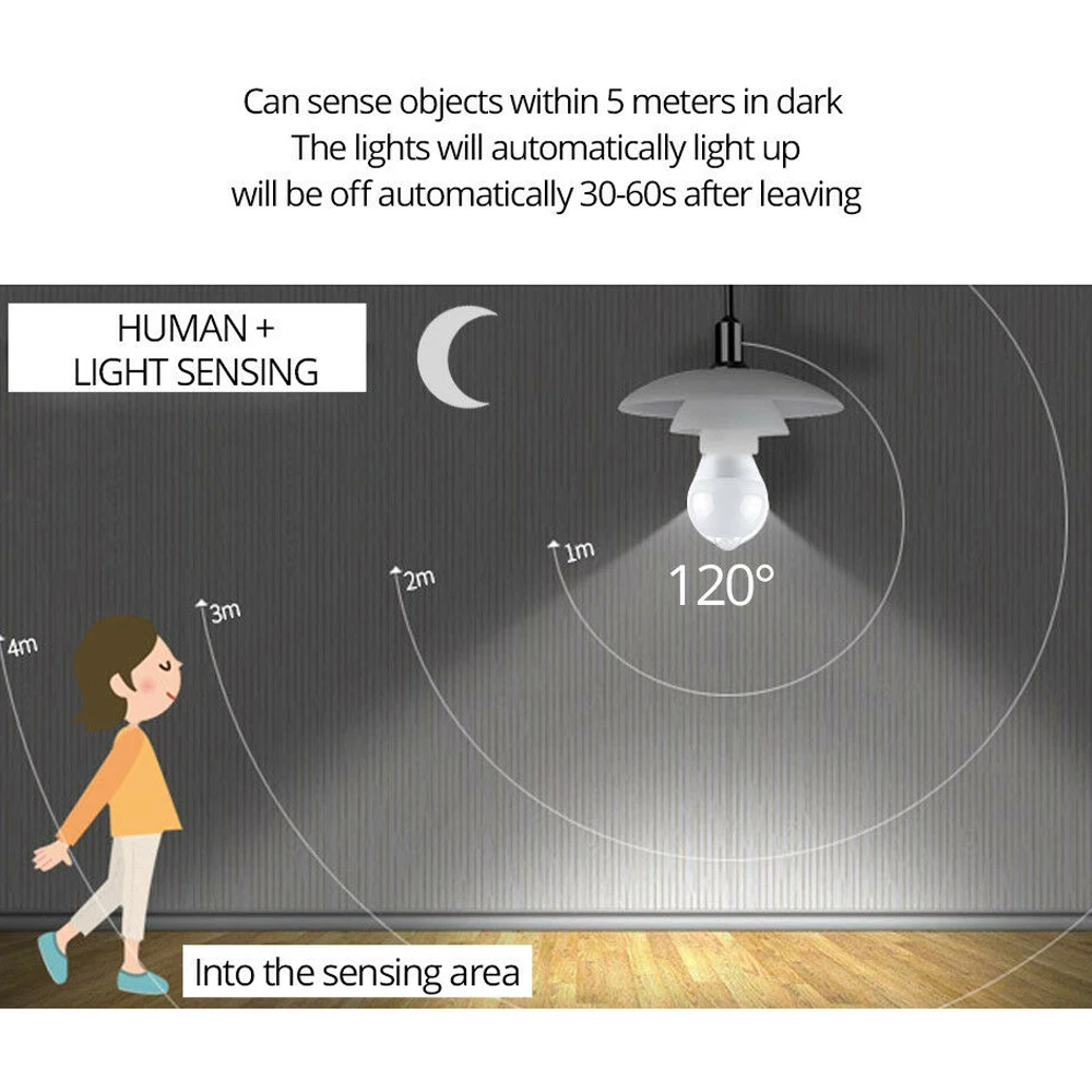 B22 E27 Led Bulb Motion Sensor Lamp 85-265v 10w Led Bulb Auto Smart Led Infrared Body Lamp With Motion Sensor Lights