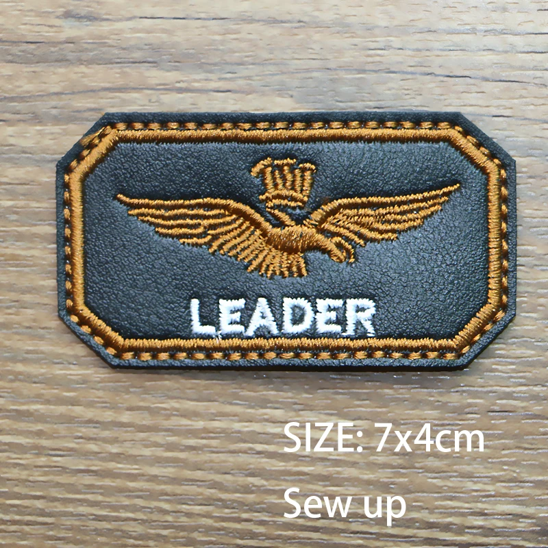 Airplane Eagle Spider Letter Round Icon Pu Leather Embroidery Applique Patches for Clothing DIY Sew up Badge on the Backpack
