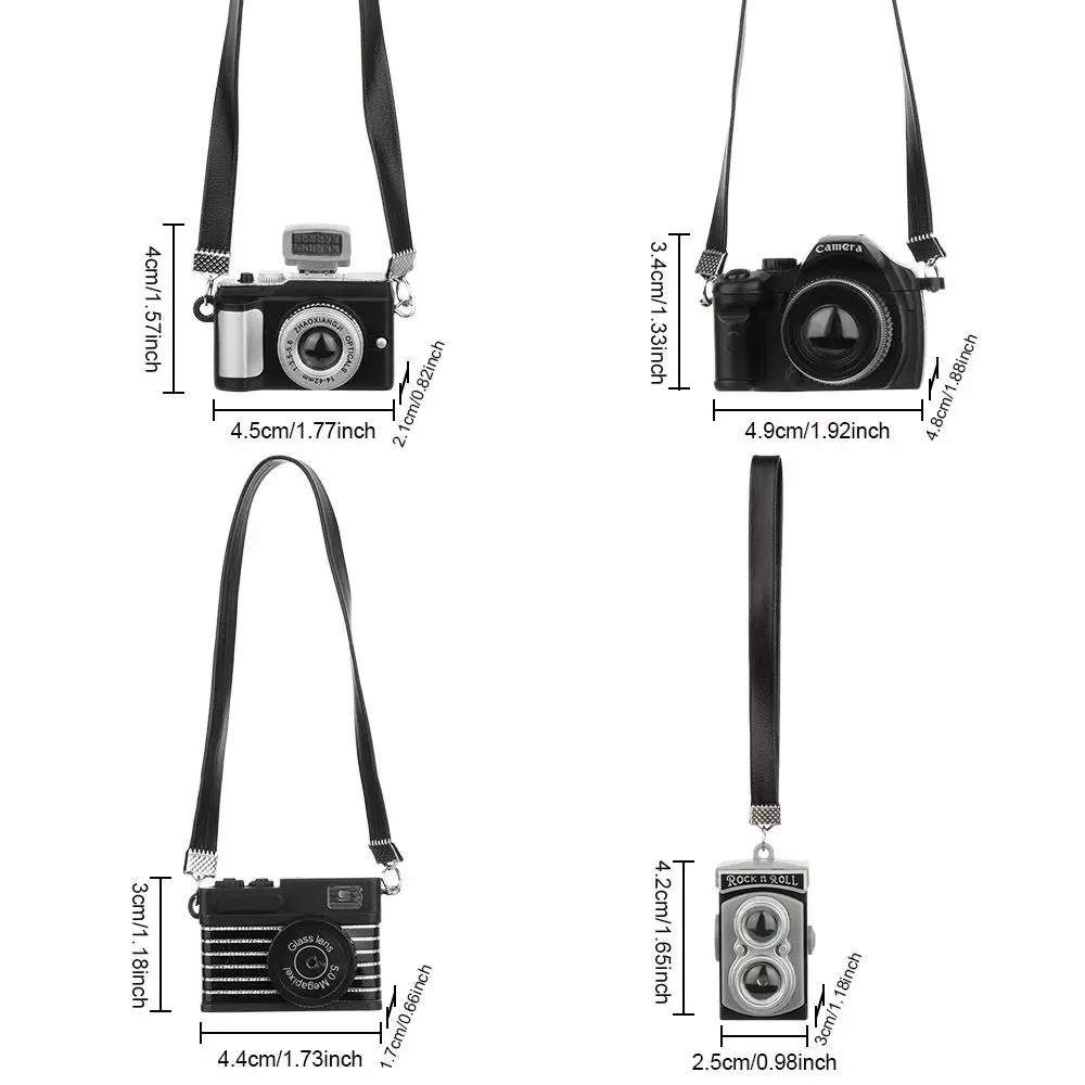 Doll Accessories Plush Doll Accessories 1:12 Scale Miniature Dolls Camera With Black Belt Mini SLR