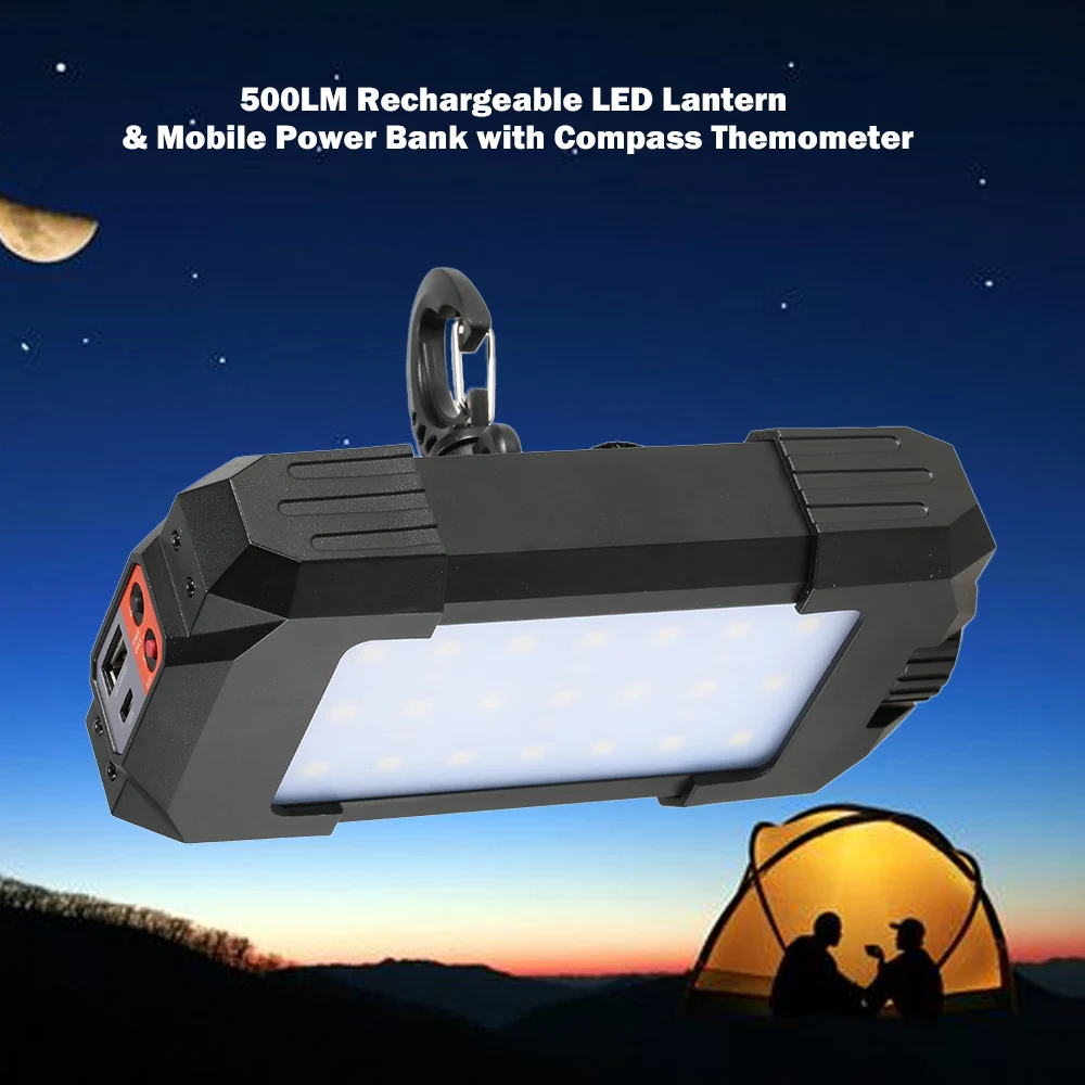 

10W 500LM Camping Tent Light Outdoor Tool Rechargeable 27 LEDs Lantern Lamp Flasher Flashlight Lantern Light with USB Carabiner