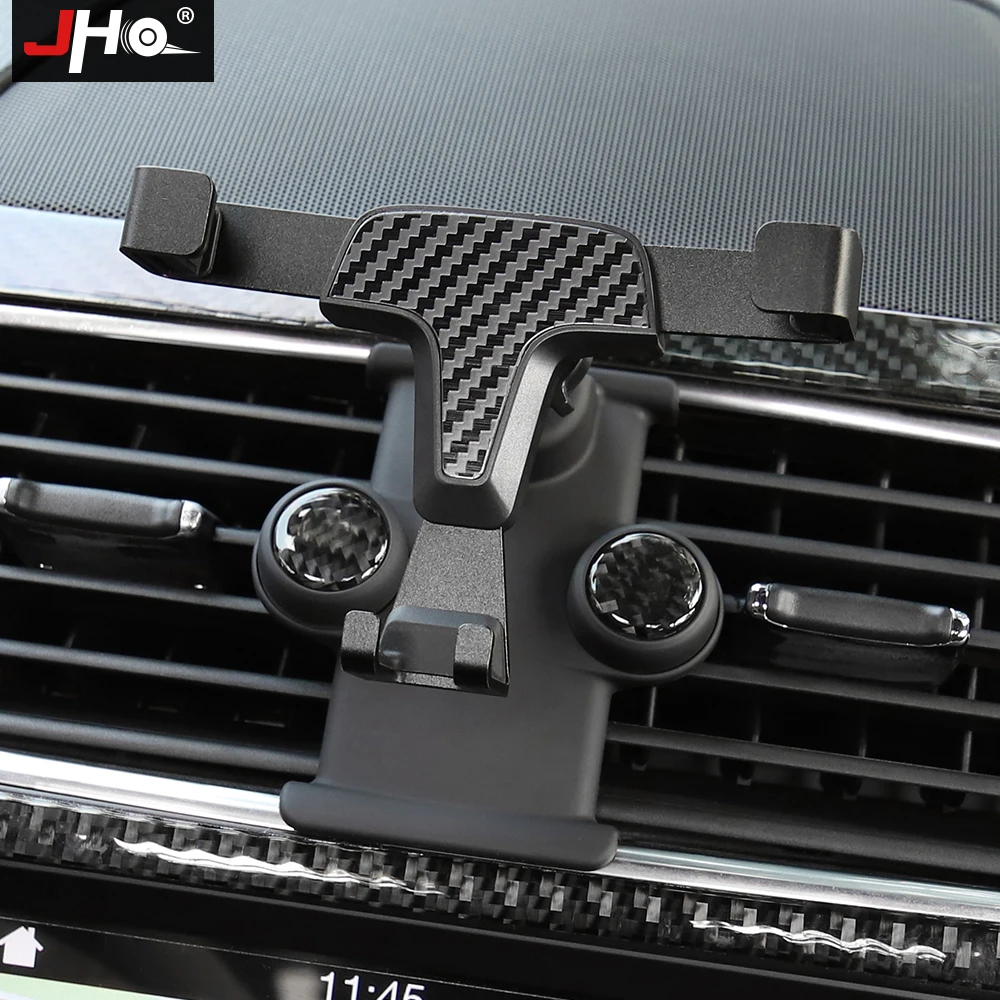 JHO Пользовательские FIT автомобильные аксессуары углеродное волокно тяжести крепление, устанавливаемое на вентиляционное отверстие в салоне автомобиля держатель мобильного телефона для FORD EXPLORER- XLT