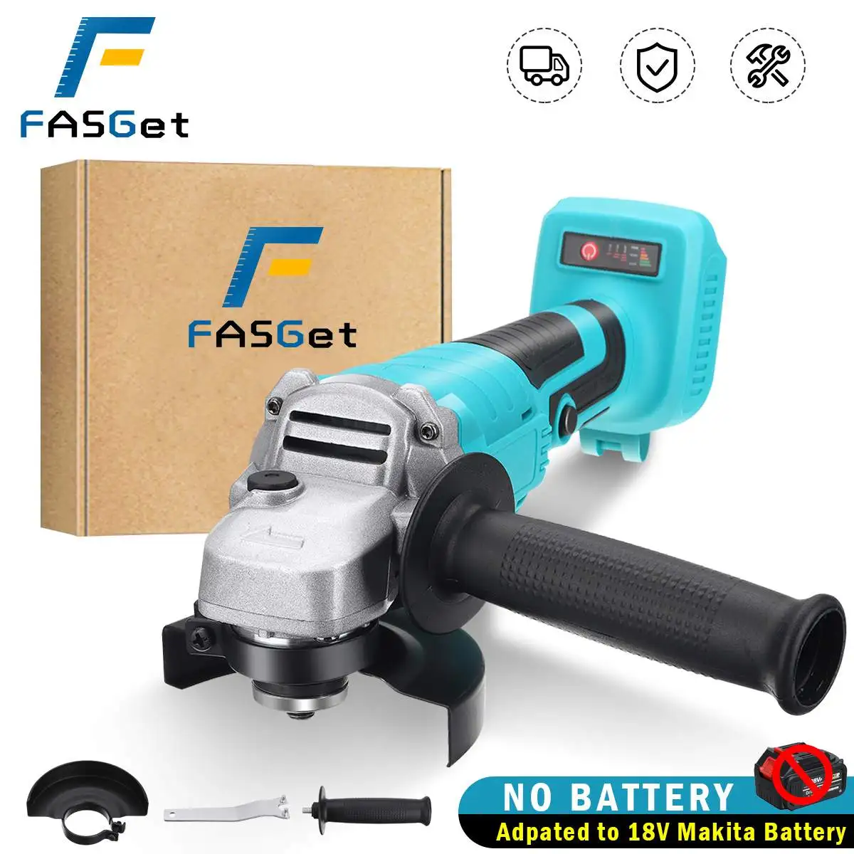 New 18V 100mm Brushless Cordless Impact Angle Grinder Variable Speed