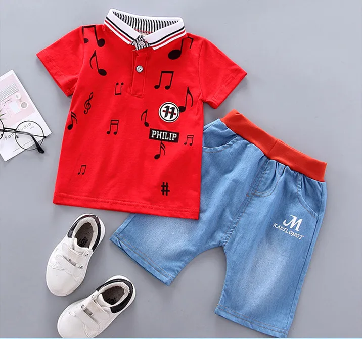 BibiCola/комплекты летней одежды для детей футболка+ штаны для маленьких мальчиков; комплект одежды из 2 предметов; Спортивный костюм для маленьких мальчиков