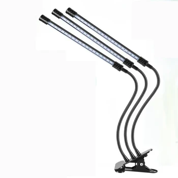 

360 Rotatable 27W Three Head Grow Light Outdoor Multi-functional LED Work Light with Clip Base and Adapter US Plug Greenhouse