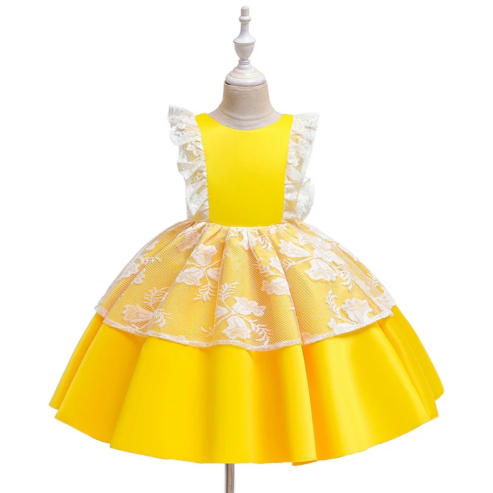 Элегантное рождественское вечернее платье для маленьких девочек, атласное глянцевое платье с вышивкой и бисером для девочек 12 месяцев, 1, 2, 4, 6, 8, 10 лет - Цвет: H5