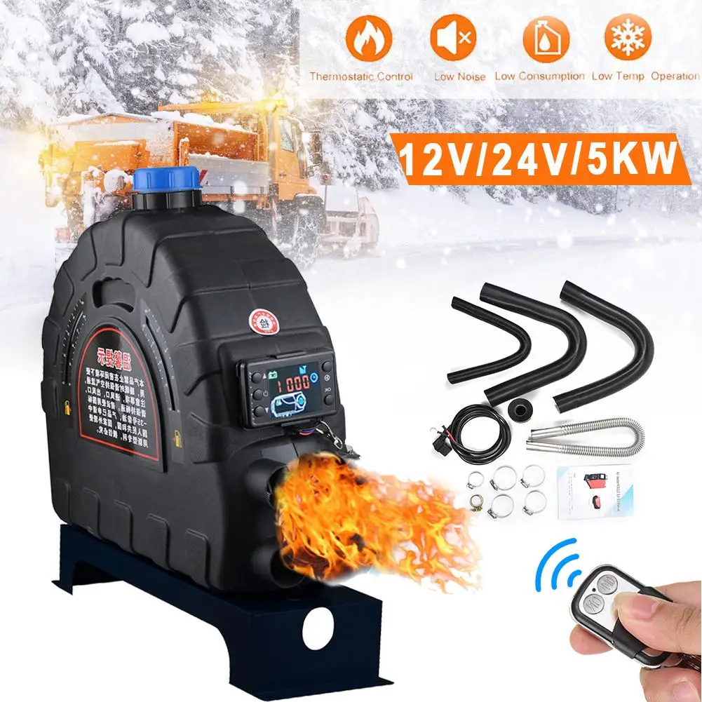 

All-in-One Air Diesel Heater Compact Car Heater 5KW Parking Fuel Air Heater 12V 24V Optional LCD Thermostat Remote Control