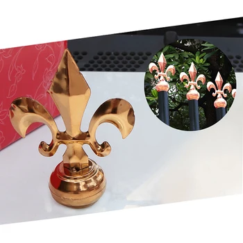 

Freeshipping 116mm Rose Gold Color Decoration Handrail Armrest Stair Fence Gate Door Top Tip With Base Parts Head for Outdoor