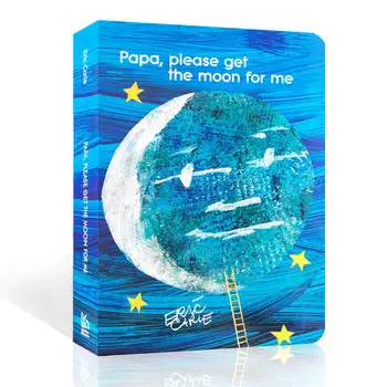 

Papa Please Get The Moon for Me English Drawing Cardboard Book Early Education Classroom Montessori Colorful Picture Book