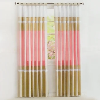 

Cotton shade thick pink curtain for bedroom living room 132cmx213cm