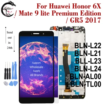 

LCD + Frame For Huawei Honor 6X GR5 2017 BLN-L22 L21 Display Screen Touch Digitizer Assembly Mate 9 lite Premium Edition BLL-L23