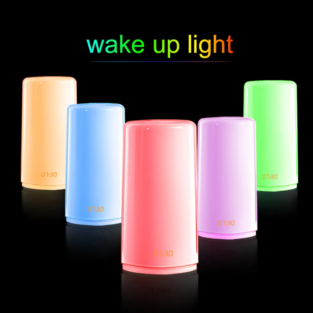 Естественный Wake Up Table Iamp Sunrise Simulation натуральный звон светодиодный Будильник умные аксессуары для дома многофункциональные часы