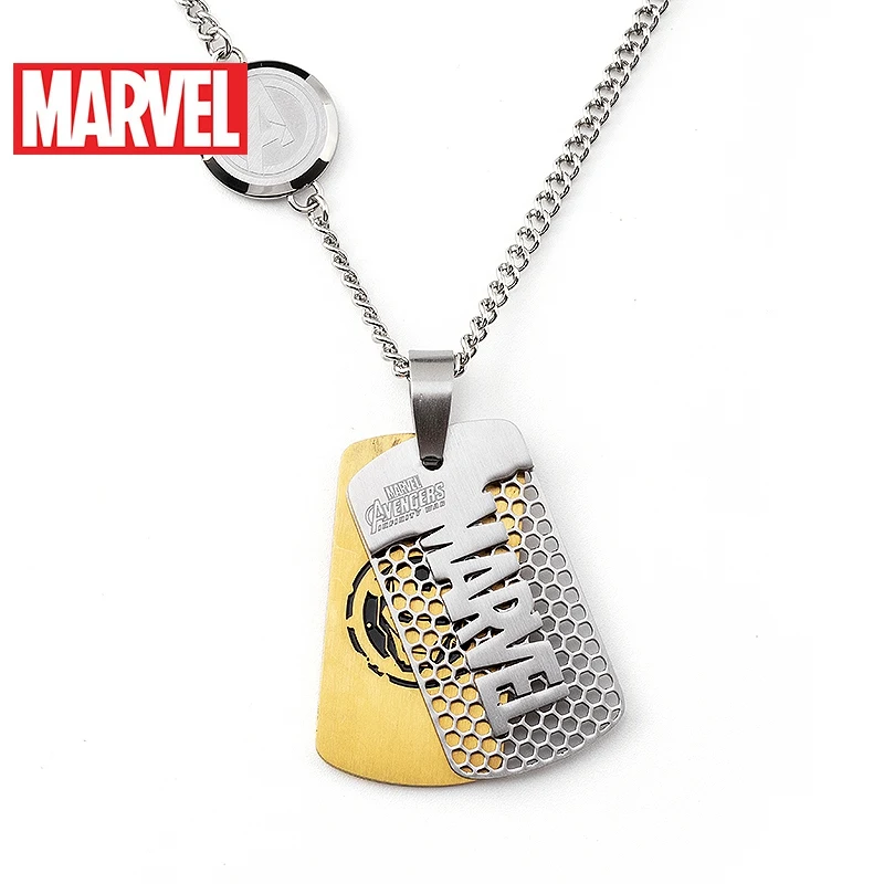 Marvel ожерелья Pendan нержавеющая сталь цепи для мужчин кожаный ремень Мстители Капитан Америка Железный мужчин прохладный тренд подарок высокое качество - Окраска металла: 002