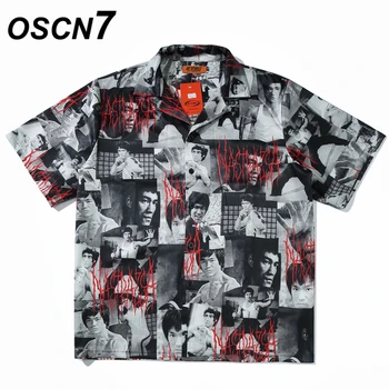 

OSCN7 Casual Printed Short Sleeve Shirt Men Street 2020 Hawaii Beach Oversize Women Fashion Harujuku Shirts for Men A03