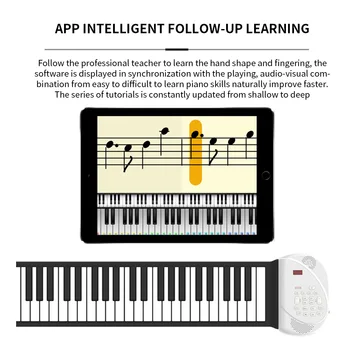 

Portable Electronic Bluetooth Microphone Beginner Music Instrument Hand Roll Piano Keyboard Kid Adult Toy 88 Keys