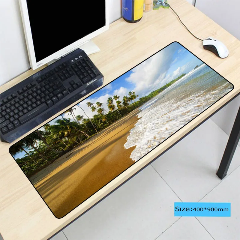  Beach Palm Large Gaming Mouse Pad Locking Edge Mousepad Speed/Control Mouse Mat For CS GO League of