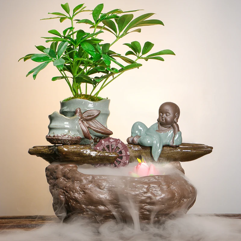 

New Chinese Style Creative Ornaments for The Table Top of Fengshui Zhaocai Fountain Living Room Decoration