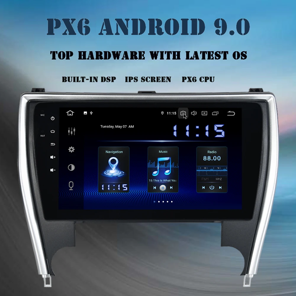 

10.2" ips Car 1 din multimedia player for Toyota Camry 2015 2016 2017 Android 9.0 Radio Steteo US&Mid-East version DSP HDMI