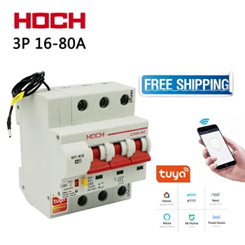 

HOCH ZJSB9-80Z Tuya WIFI Circuit Breaker smart Life timer Remote Control 3P wireless intelligent Switch FACTORY Free shipping