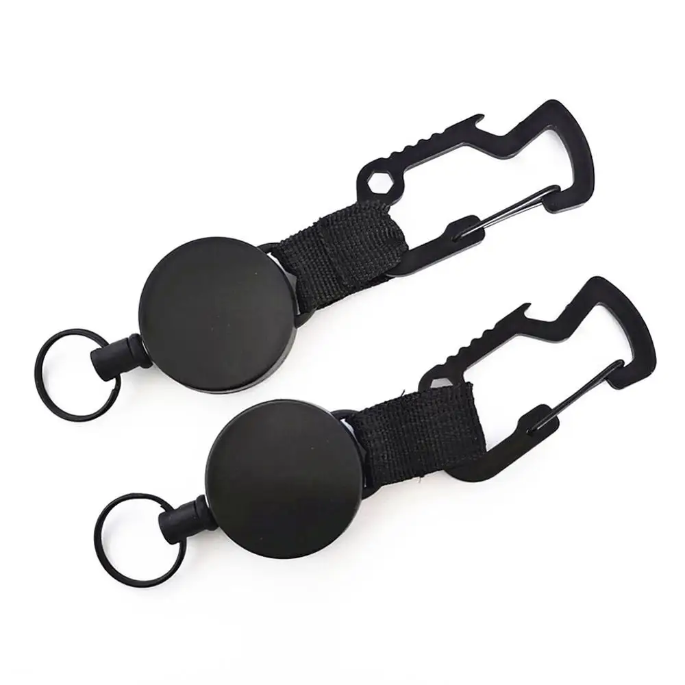

Anti Lost Keyring Carabiner Elastic Steel Wire Rope Keychain Buckle Retractable For Camping Travel EDC Tools Kit Keychain