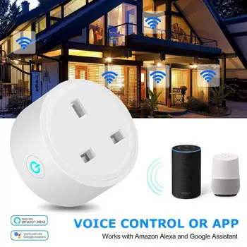 

1/2/4PC Smart Socket Basic Phone Remote Control Adapter Smart Life App UK Plug Smart Home Wifi Plug Work With Alexa Google Home