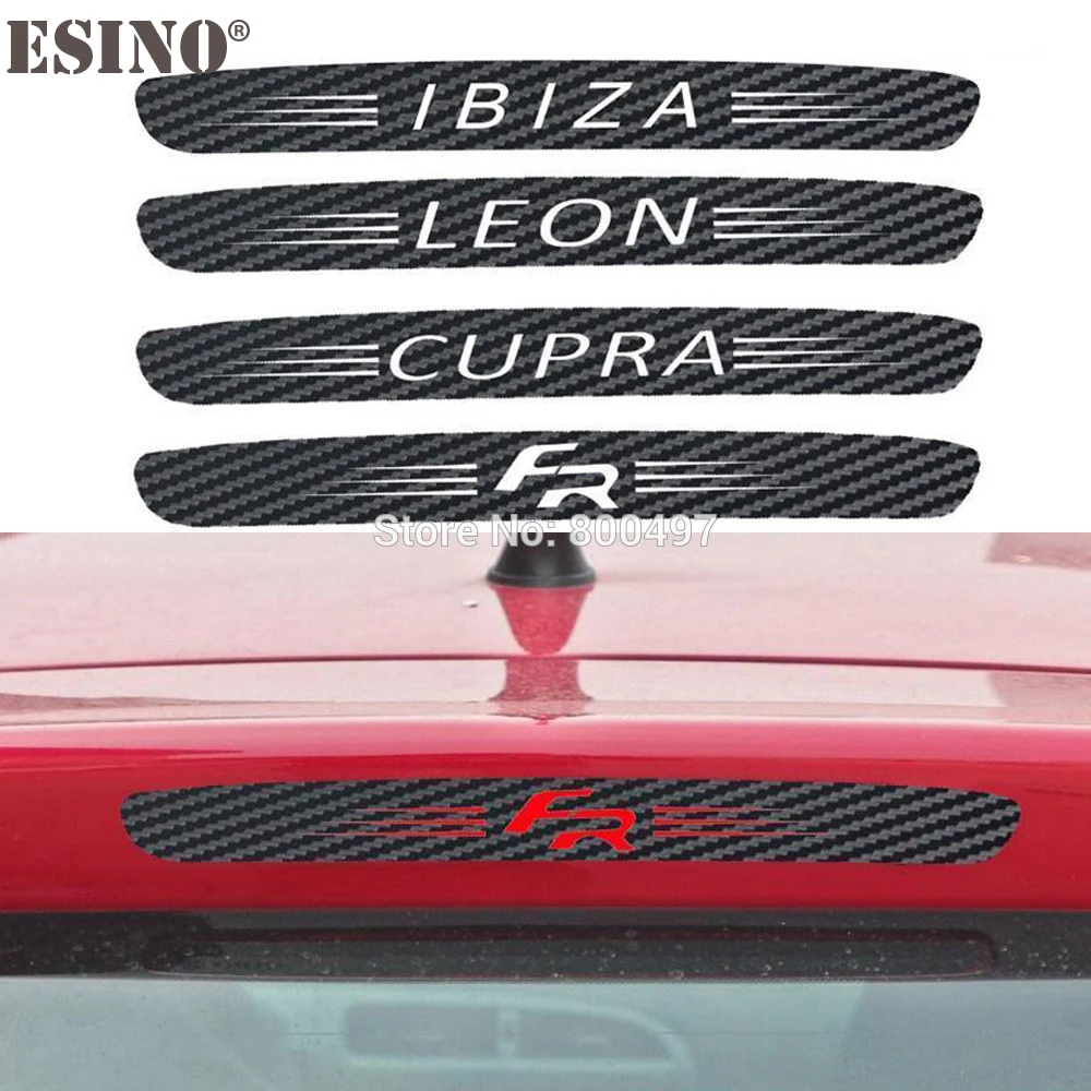 Автомобильный Стайлинг защитная накладка из углеродного волокна виниловая наклейка Высокий тормозной свет декоративная переводная картинка на сиденье Ibiza Leon Cupra FR
