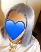 Peluca de cabello humano 180% gris para mujer, pelucas de cabello humano con encaje frontal BOB corto, brasileño, Remy, transparente, prearrancado