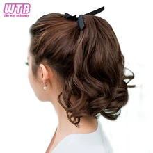 

WTB Synthetic Short Curly Ponytail for Women Heat Resistant Drawstring Wavy Ponytail Hairpieces Black Brown Wavy Ponytail Hair