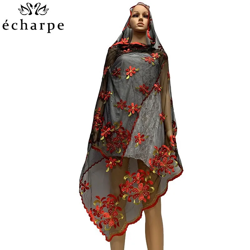 Африканский женский длинный шарф мусульманских женщин шарф из тюли 2,0*0,8 метров по продажам BM676 - Цвет: Color 5