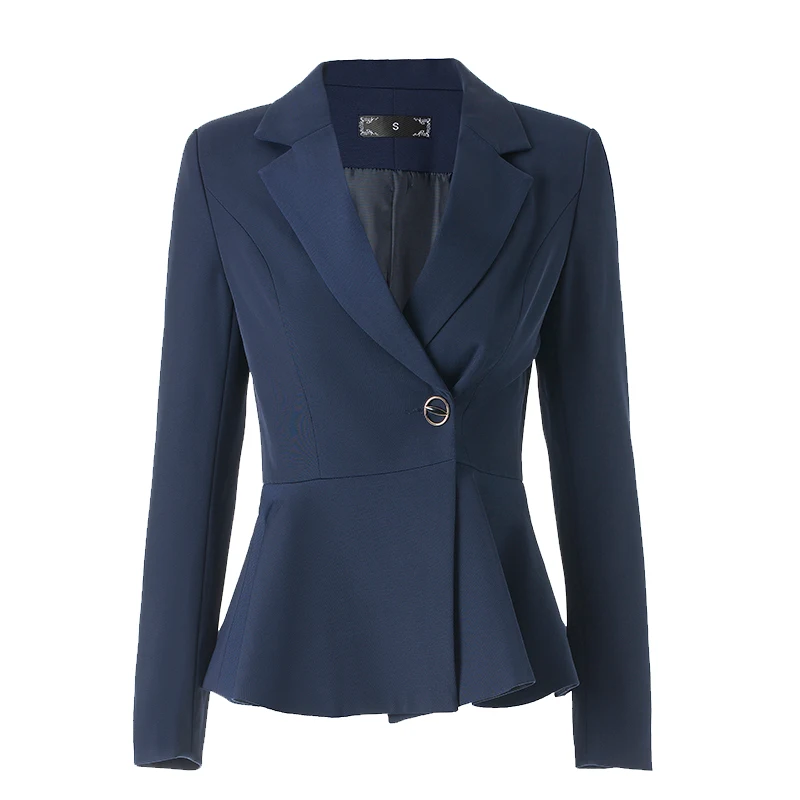 Autumn and Spring women suits with trouser office uniform style business Ruffle suits trouser work wear blazer set Asian size